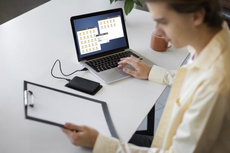 man using external storage used How IronCore Energy Increased Qualified Meeting Bookingss
