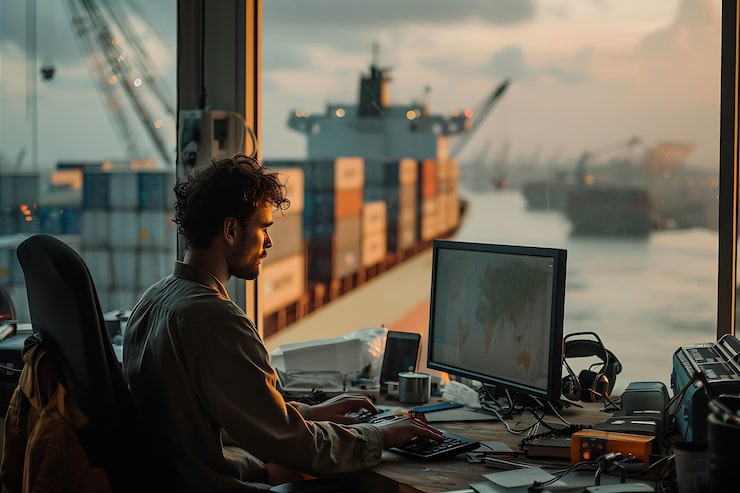 man working computer 961875 79502 Freight Forwarding