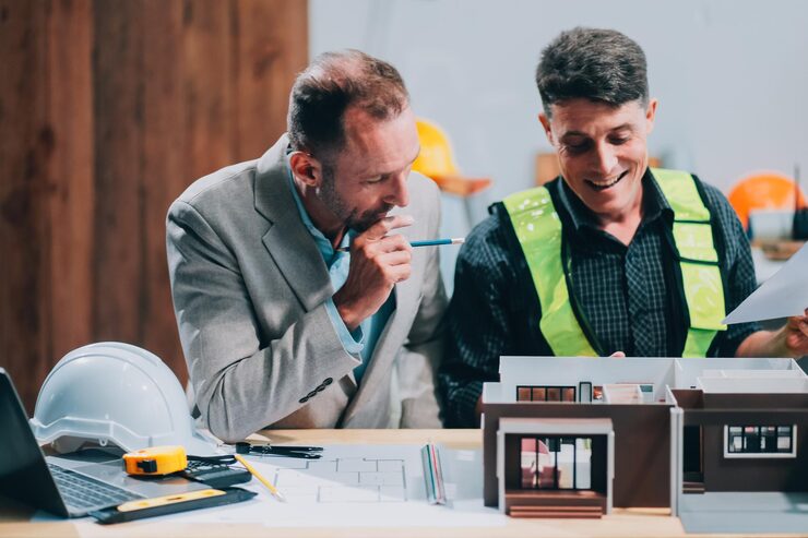 team engineers with draft plan building constructing site engineer work site engineer visit inspection site engineer inspector engineer check working site 265022 103235 Modular and Prefabricated Build