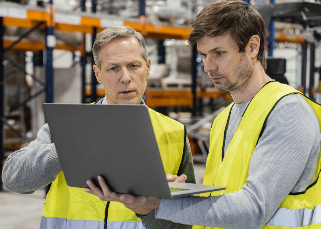 men warehouse working laptop How VoltEdge Reached OEM Buyers Through Technical Qualification